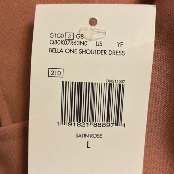 Guess Ruffle One Shoulder Mini Dress Dusty Rose Pink Large - Picture 5 of 5